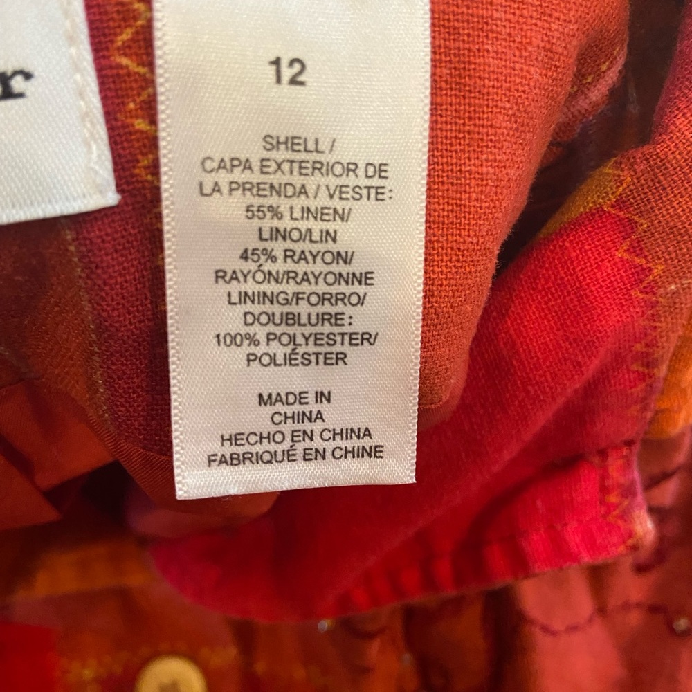 Alfred Dunner Patchwork Embroidered Beaded Vintage Linen Jacket 12 Shacket - Picture 4 of 6